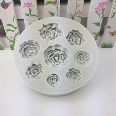 ASSORTED ROSES FLOWERS MOULD 8PCS