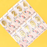 GOLDEN HAPPY BIRTHDAY NUMBER CANDLES
