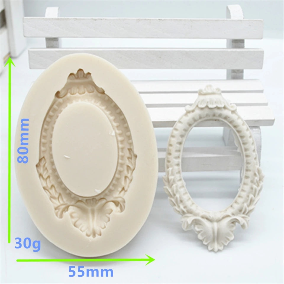 MINI OVAL FRAME MOULD WITH PALM