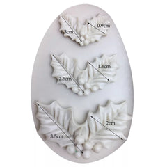 HOLY LEAF / CHRISTMAS PLANT MOULD 3 PCS