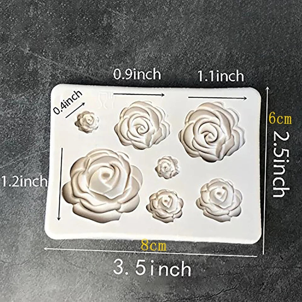 MINI ROSES ASSORTED SIZES SILICONE MOULD 7 PCS