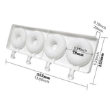 LARGE DONUT CAKESICLES/ICE POP/LOLLIPOP MOULD 4 PCS