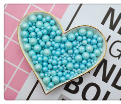 MIXED SIZES TURQUOISE BLUE SUGAR PEARLS 125 GMS