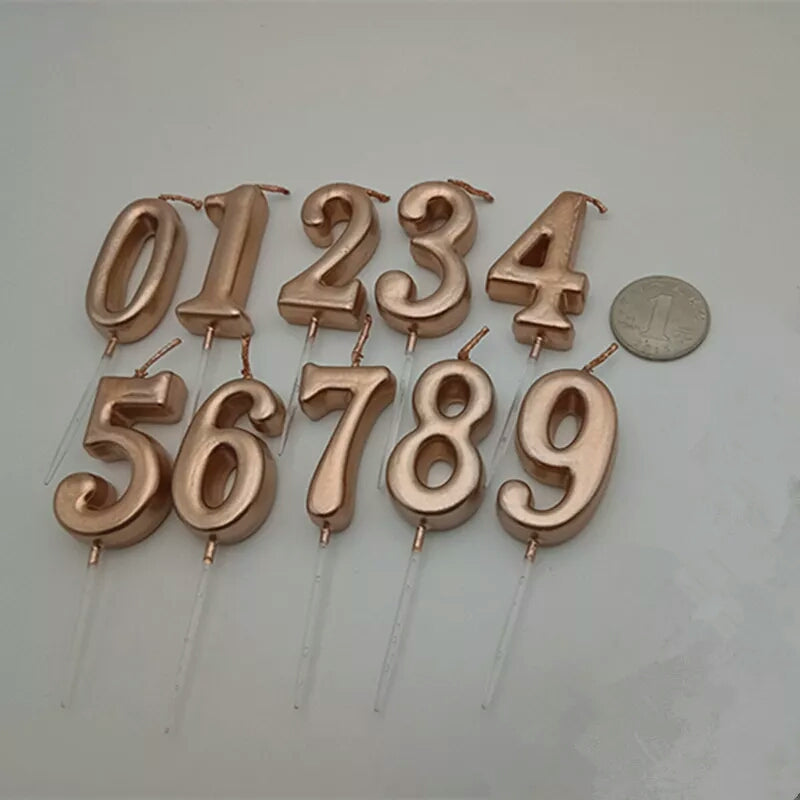 ROSE GOLD HAPPY BIRTHDAY NUMBER CANDLES