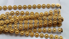 GOLD  PEARL ROUND FLOWER RIBBON