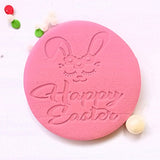 HAPPY EASTER BUNNY HEAD WITH FLOWERS STAMP/EMBOSSER/PRESS