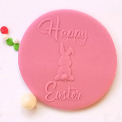 HAPPY EASTER BUNNY WITH TAIL OUTBOSS STAMP/DEBOSSER