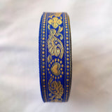 JACQUARD RIBBON (GOLD & ROYAL BLUE) (2 CM)