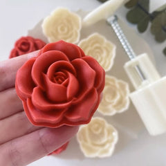 ROSES COOKIE/DIWALI SWEETS/MOON CAKES PLUNGER MOULD 4PCS