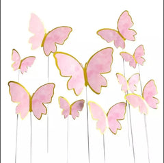 PLAIN RAGGED WING PAPER BUTTERLIES TOPPERS 10 PCS SET