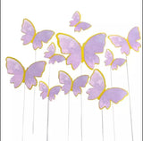 PLAIN RAGGED WING PAPER BUTTERLIES TOPPERS 10 PCS SET