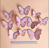 PLAIN SMOOTH WING PAPER BUTTERLIES TOPPERS 10 PCS SET
