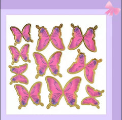 MIXED COLOUR WING PAPER BUTTERLIES TOPPERS 10 PCS SET