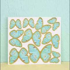 MIXED COLOUR WING PAPER BUTTERLIES TOPPERS 10 PCS SET