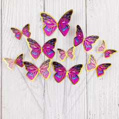 MIXED COLOUR WING PAPER BUTTERLIES TOPPERS 10 PCS SET