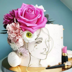 LADY WITH STRAND OF HAIR CAKE CHARM TOPPER
