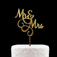 MR AND MRS ACRYLIC CAKE TOPPER