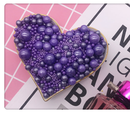 MIXED SIZES PURPLE SUGAR PEARLS 125 GMS 2208