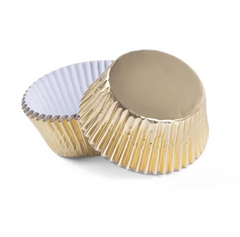 GOLD METALLIC CUPCAKE WRAPPERS/PAPERS/CASES 100 PCS (110MM)