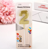 GOLDEN HAPPY BIRTHDAY NUMBER CANDLES