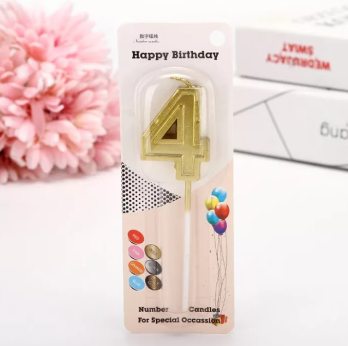 GOLDEN HAPPY BIRTHDAY NUMBER CANDLES