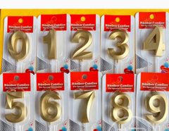CLASSY GOLDEN HAPPY BIRTHDAY NUMBER CANDLES