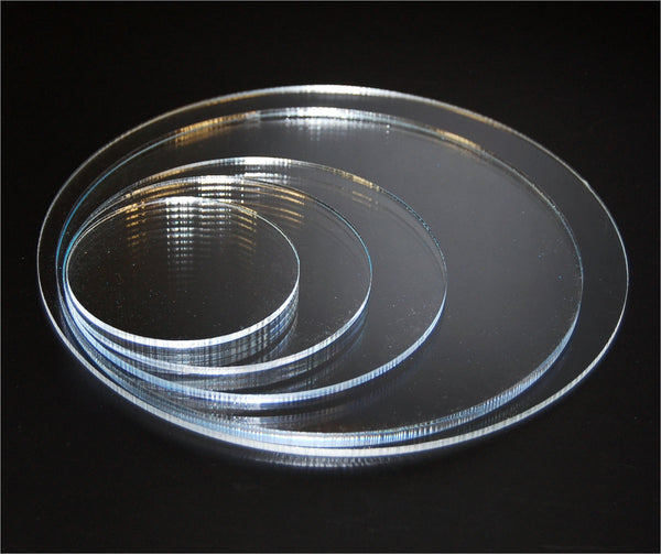 Acrylic Cake Disc Set - 4.25”, 6.25”, 8.25” - 2 Circles Each (0.12