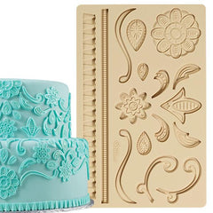 LEAFY SCROLLS AND LACE BORDER MOULD