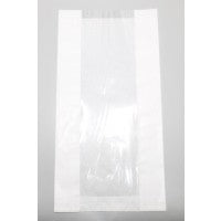 PLAIN WHITE POLY COATED, GUSETTED COOKIE BAGS WITH WINDOW