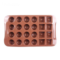 MINI ASSORTED DESIGNS SQUARES & CIRCLES CHOCOLATE MOULD 24 CAVITY