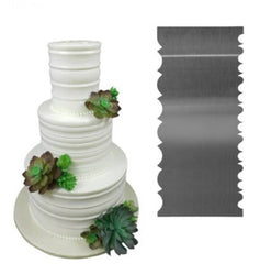 TALL STAINLESS STEEL DOUBLE SIDED  BARREL SCRAPER/ICING COMB (10*4")